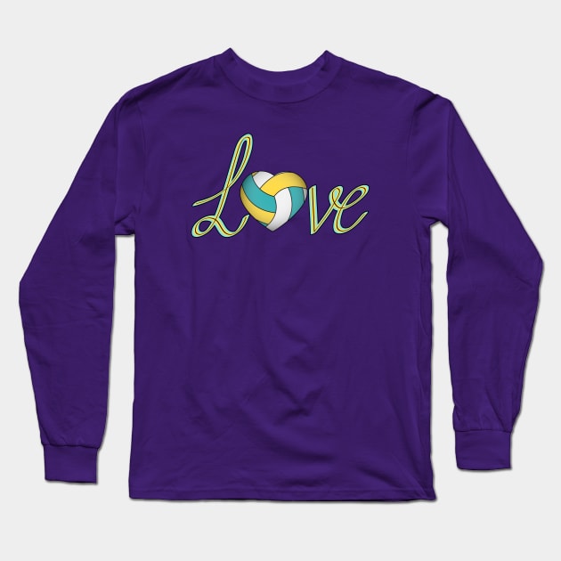 Love Volleyball Long Sleeve T-Shirt by Designoholic